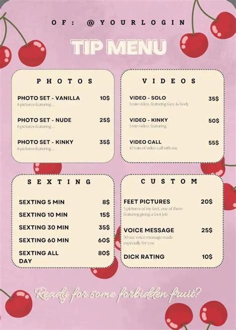 onlyfans menu